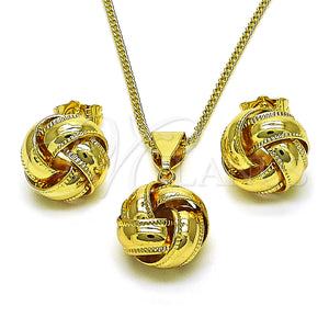 Gold Filled Ring — Earring and Pendant Adult Set Love Knot Design — main product view — SKU 153231 | Oro Laminado anillo — Earring and Pendant Adult Set Love Knot diseño — SKU 153231