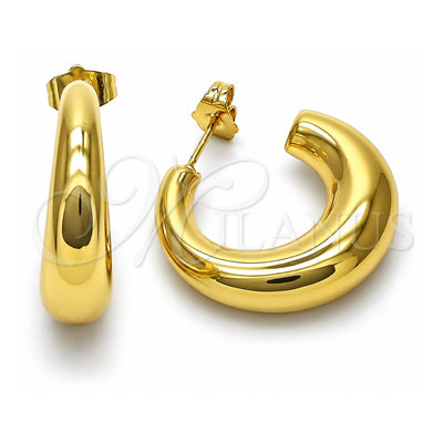 Oro Laminado Medium Hoop, Gold Filled Style Hollow Design, Polished, Golden Finish, 02.163.0212.30