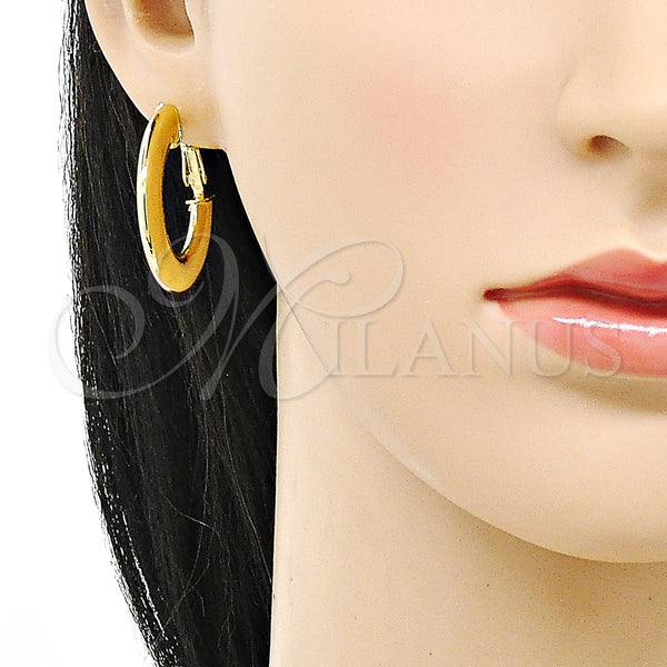 Gold Filled Hoop Earrings — Medium Hoop Polished 02. — alternate product view — SKU 153237 | Oro Laminado aretes de aro — Medium Hoop pulido 02. — SKU 153237