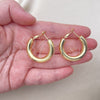 Oro Laminado Medium Hoop, Gold Filled Style Hollow Design, Polished, Golden Finish, 02.163.0214.30