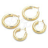 Oro Laminado Medium Hoop, Gold Filled Style Hollow Design, Polished, Golden Finish, 02.163.0214.30