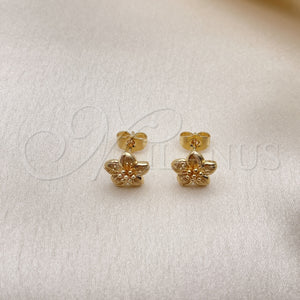 Gold Filled Ring — Stud Earring Flower Design Polished 02. — main product view — SKU 153242 | Oro Laminado anillo — Stud Earring flor diseño pulido 02. — SKU 153242