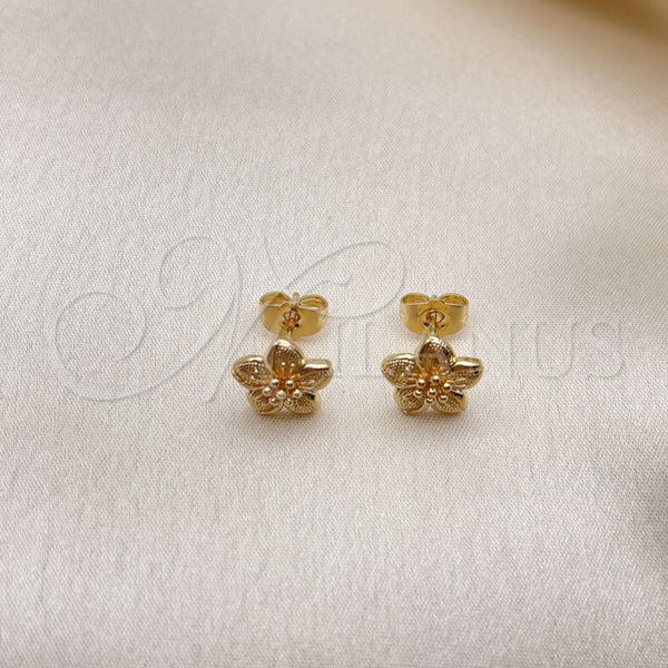 Gold Filled Ring — Stud Earring Flower Design Polished 02. — main product view — SKU 153242 | Oro Laminado anillo — Stud Earring flor diseño pulido 02. — SKU 153242