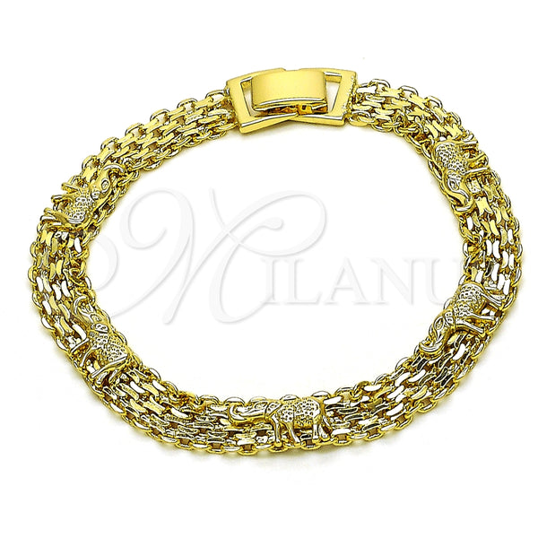 Gold Filled Bracelet — Fancy Bracelet Elephant and Bismark Design Polished 03. — main product view — SKU 153251 | Oro Laminado brazalete — elegante Bracelet Elephant and Bismark diseño pulido 03. — SKU 153251