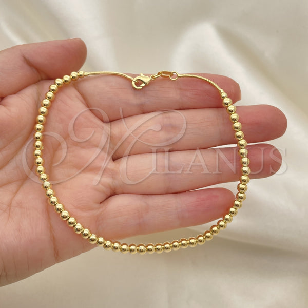 Gold Filled Anklet — Fancy Anklet Snake and Ball Design Polished 03.32. — alternate product view — SKU 153255 | Oro Laminado tobillera — elegante Anklet Snake and Ball diseño pulido 03.32. — SKU 153255