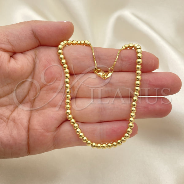 Gold Filled Anklet — Fancy Anklet Ball and Box Design Polished 03.32. — alternate product view — SKU 153256 | Oro Laminado tobillera — elegante Anklet Ball and Box diseño pulido 03.32. — SKU 153256