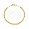 Oro Laminado Fancy Anklet, Gold Filled Style Ball and Box Design, Polished, Golden Finish, 03.32.0637.10 (05 MM Thickness, 10 Inches Length)
