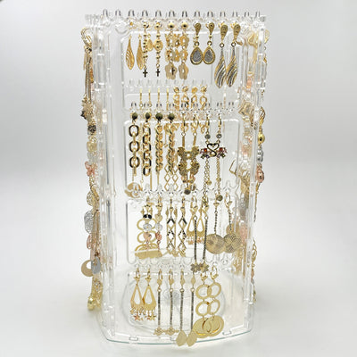 Gold Filled Ring — Rotating Display with 64 Long Earrings Free Display — main product view — SKU 153258 | Oro Laminado anillo — Rotating Display with 64 Long Earrings Free Display — SKU 153258