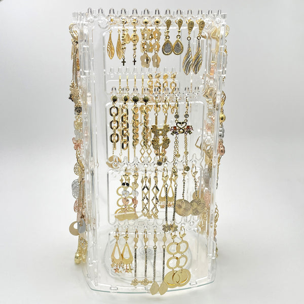 Gold Filled Ring — Rotating Display with 64 Long Earrings Free Display — main product view — SKU 153258 | Oro Laminado anillo — Rotating Display with 64 Long Earrings Free Display — SKU 153258