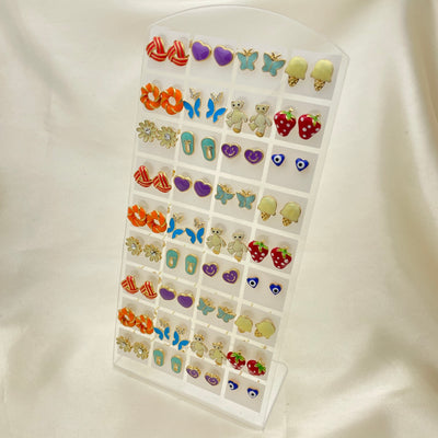 Gold Filled Jewelry — 36 Enamel Studs with Free Display for wholesale, main product view