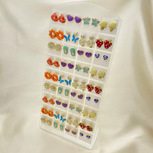Gold Filled Jewelry — 36 Enamel Studs with Free Display — main product view — SKU 153261 | Oro Laminado joyería — 36 Enamel Studs with Free Display — SKU 153261