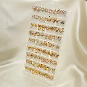 Gold Filled Jewelry — 36 White Studs with Free Display — main product view — SKU 153263 | Oro Laminado joyería — 36 blanco Studs with Free Display — SKU 153263