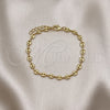 Oro Laminado Basic Bracelet, Gold Filled Style Puff Mariner Design, Polished, Golden Finish, 04.326.0004.07 (Thickness, 7 Inches Length)