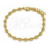 Oro Laminado Basic Bracelet, Gold Filled Style Puff Mariner Design, Polished, Golden Finish, 04.326.0004.07 (Thickness, 7 Inches Length)