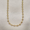 Oro Laminado Basic Necklace, Gold Filled Style Puff Mariner Design, Polished, Golden Finish, 04.326.0004.18