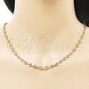 Oro Laminado Basic Necklace, Gold Filled Style Puff Mariner Design, Polished, Golden Finish, 04.326.0004.22 (Thickness, 22 Inches Length)