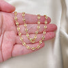 Oro Laminado Basic Necklace, Gold Filled Style Puff Mariner Design, Polished, Golden Finish, 04.326.0004.22 (Thickness, 22 Inches Length)
