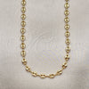 Oro Laminado Basic Necklace, Gold Filled Style Puff Mariner Design, Polished, Golden Finish, 04.326.0004.22 (Thickness, 22 Inches Length)