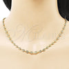 Oro Laminado Basic Necklace, Gold Filled Style Puff Mariner Design, Polished, Golden Finish, 04.326.0004.24 (05 MM Thickness, 24 Inches Length)