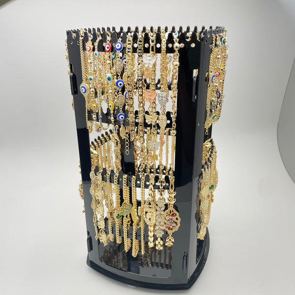 Gold Filled Bracelet — Rotating Display with 64 Assorted Bracelets in Bracelets — alternate product view — SKU 153292 | Oro Laminado brazalete — Rotating Display with 64 Assorted Bracelets in Bracelets — SKU 153292