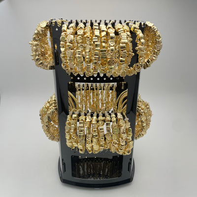 Gold Filled Bracelet — Rotating Display with 64 Assorted Slider Charm Bracelets for wholesale, main product view