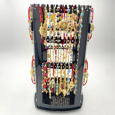 Gold Filled Bracelet — Rotating Display with 64 Assorted Lucky Bracelets in — alternate product view — SKU 153294 | Oro Laminado brazalete — Rotating Display with 64 Assorted Lucky Bracelets in — SKU 153294