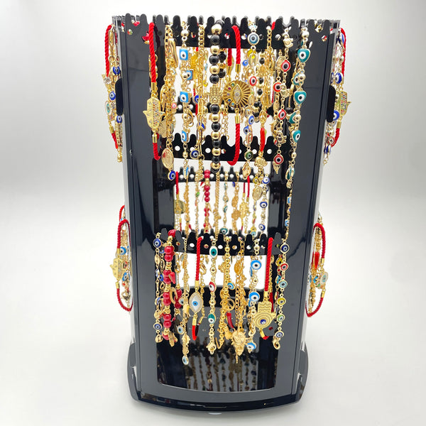 Gold Filled Bracelet — Rotating Display with 64 Assorted Lucky Bracelets in — alternate product view — SKU 153294 | Oro Laminado brazalete — Rotating Display with 64 Assorted Lucky Bracelets in — SKU 153294