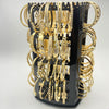 Rotating Display with 64 Assorted CZ Bangles in Gold Filled, Oro Laminado Bangles, Free Display