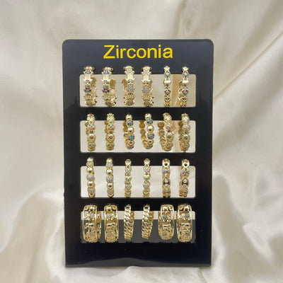 Gold Filled Hoop Earrings — 12 Post Hoops Assorted with Free Display — alternate product view — SKU 153298 | Oro Laminado aretes de aro — 12 Post Hoops Assorted with Free Display — SKU 153298