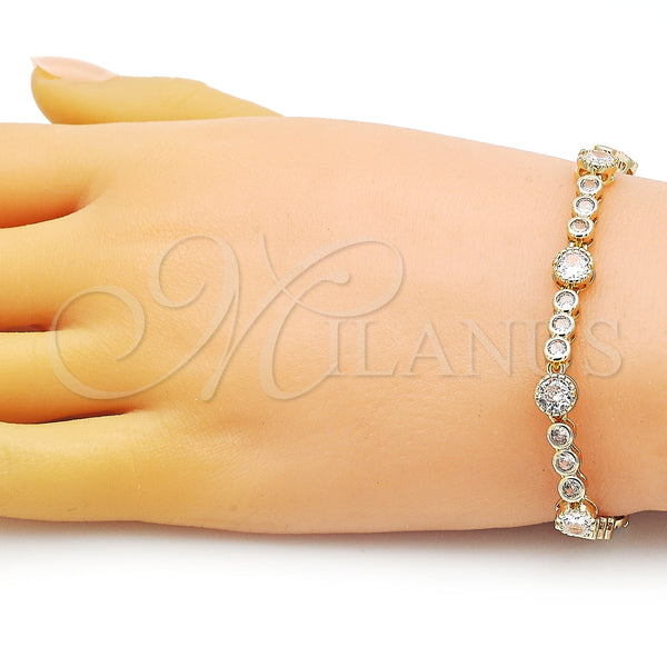 Gold Filled Bracelet — Fancy Bracelet with White Cubic Zirconia Polished 03. — alternate product view — SKU 153312 | Oro Laminado brazalete — elegante Bracelet with blanco Cubic Zirconia pulido 03. — SKU 153312