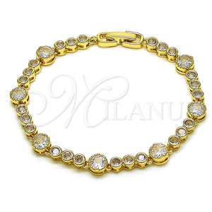 Gold Filled Bracelet — Fancy Bracelet with White Cubic Zirconia Polished 03. — main product view — SKU 153312 | Oro Laminado brazalete — elegante Bracelet with blanco Cubic Zirconia pulido 03. — SKU 153312