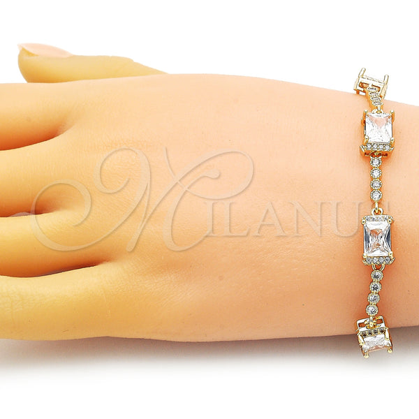 Gold Filled Bracelet — Fancy Bracelet with White Cubic Zirconia and White — alternate product view — SKU 153313 | Oro Laminado brazalete — elegante Bracelet with blanco Cubic Zirconia and blanco — SKU 153313