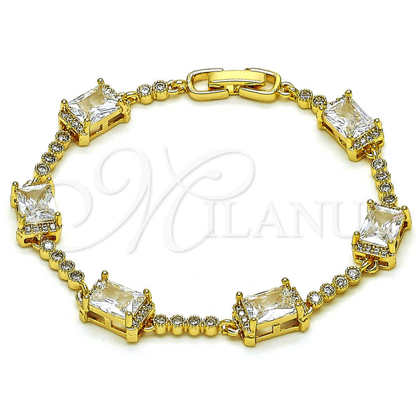 Gold Filled Bracelet — Fancy Bracelet with White Cubic Zirconia and White — main product view — SKU 153313 | Oro Laminado brazalete — elegante Bracelet with blanco Cubic Zirconia and blanco — SKU 153313