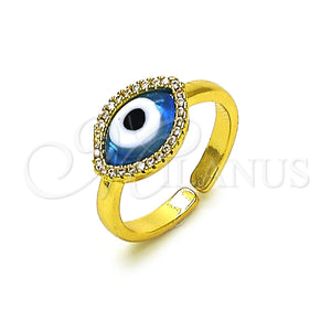 Gold Filled Ring — Multi Stone Ring Evil Eye Design with Light — main product view — SKU 153335 | Oro Laminado anillo — Multi Stone Ring Evil Eye diseño with Light — SKU 153335