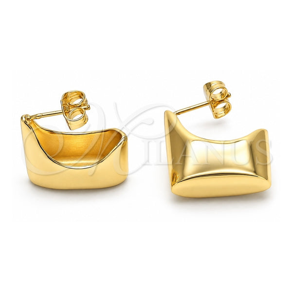 Oro Laminado Stud Earring, Gold Filled Style Polished, Golden Finish, 02.385.0014