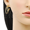 Oro Laminado Medium Hoop, Gold Filled Style Twist Design, Polished, Golden Finish, 02.195.0202.30