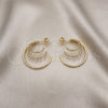 Oro Laminado Medium Hoop, Gold Filled Style Twist Design, Polished, Golden Finish, 02.195.0202.30