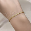 Oro Laminado Basic Bracelet, Gold Filled Style Bismark Design, Polished, Golden Finish, 04.213.0262.07 (Thickness, 7 Inches Length)