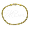 Oro Laminado Basic Bracelet, Gold Filled Style Bismark Design, Polished, Golden Finish, 04.213.0262.07 (Thickness, 7 Inches Length)