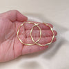 Oro Laminado Large Hoop, Gold Filled Style Twist Design, Polished, Golden Finish, 02.93.0002.50