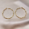 Oro Laminado Large Hoop, Gold Filled Style Twist Design, Polished, Golden Finish, 02.93.0002.50