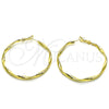 Oro Laminado Large Hoop, Gold Filled Style Twist Design, Polished, Golden Finish, 02.93.0002.50