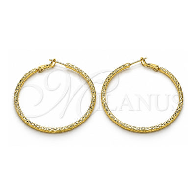 Oro Laminado Large Hoop, Gold Filled Style Diamond Cutting Finish, Golden Finish, 02.93.0003.50