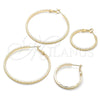 Oro Laminado Large Hoop, Gold Filled Style Diamond Cutting Finish, Golden Finish, 02.93.0003.50