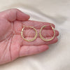 Oro Laminado Medium Hoop, Gold Filled Style Twist Design, Diamond Cutting Finish, Golden Finish, 02.93.0005.30