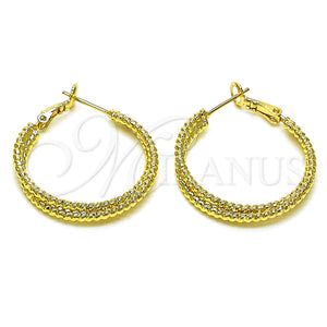 Gold Filled Hoop Earrings — Medium Hoop Twist Design Diamond Cutting 02.93. — main product view — SKU 153359 | Oro Laminado aretes de aro — Medium Hoop Twist diseño Diamond Cutting 02.93. — SKU 153359