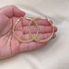 Oro Laminado Large Hoop, Gold Filled Style Twist Design, Diamond Cutting Finish, Golden Finish, 02.93.0005.50