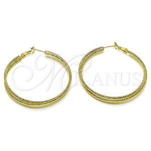 Gold Filled Hoop Earrings — Large Hoop Twist Design Diamond Cutting 02.93. — main product view — SKU 153360 | Oro Laminado aretes de aro — Large Hoop Twist diseño Diamond Cutting 02.93. — SKU 153360