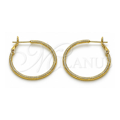 Oro Laminado Medium Hoop, Gold Filled Style Matte Finish, Golden Finish, 02.93.0006.30