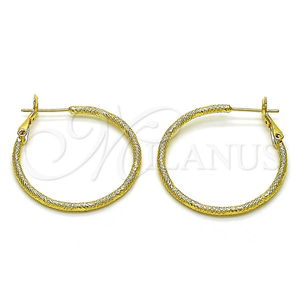 Gold Filled Hoop Earrings — Medium Hoop Matte 02.93. — main product view — SKU 153361 | Oro Laminado aretes de aro — Medium Hoop Matte 02.93. — SKU 153361